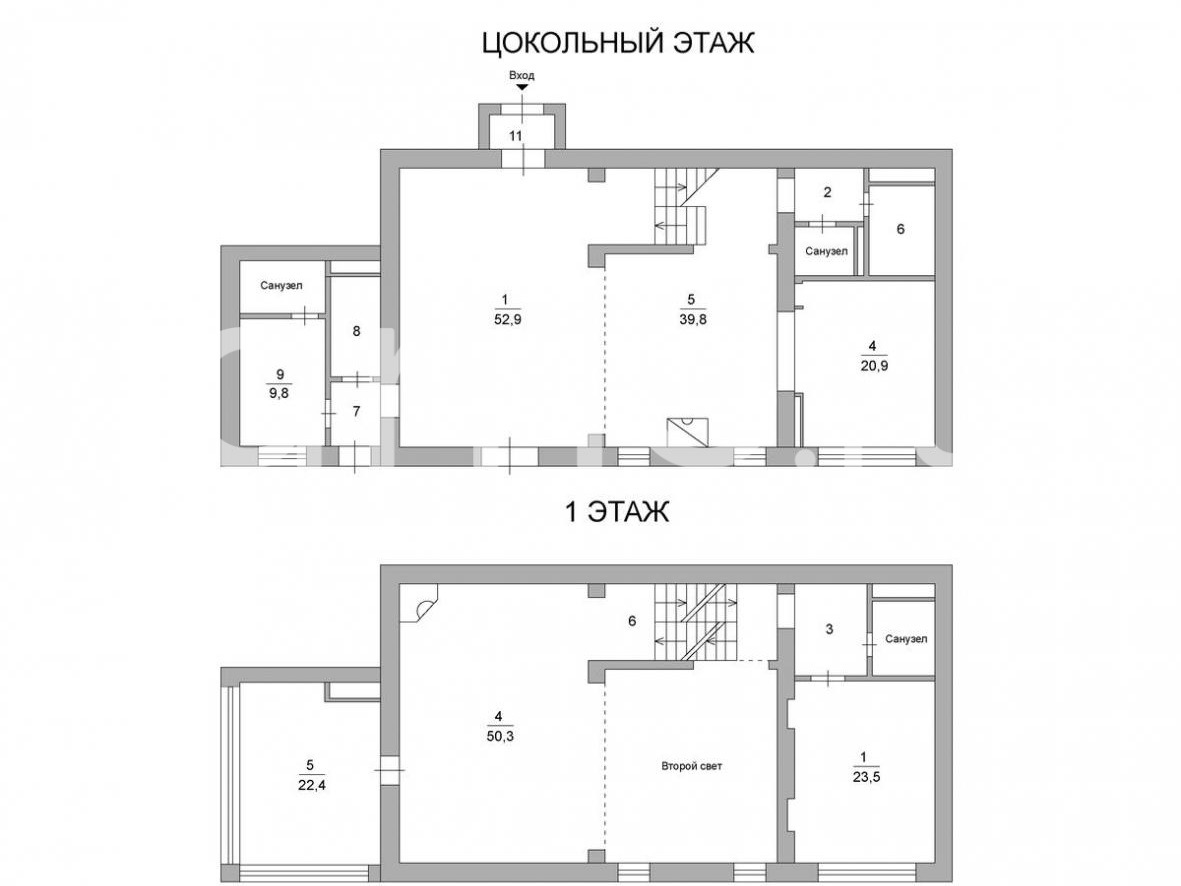Планировка офиса 415.6 м², 1 этаж, Особняк «г Москва, Бол. Тишинский пер., 41»